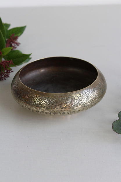 Vintage Indian Brass Bowl - Kernow Furniture