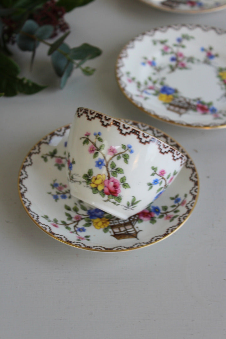 Aynsley Japanese Garden Cups & Saucers - Kernow Furniture