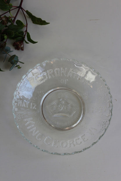 King George VI Coronation Glass Plate - Kernow Furniture