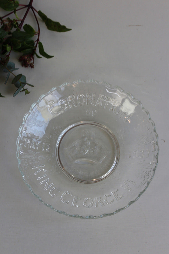 King George VI Coronation Glass Plate - Kernow Furniture