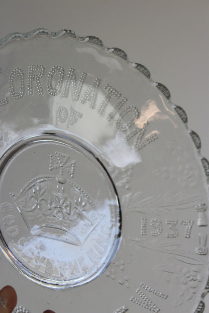 King George VI Coronation Glass Plate - Kernow Furniture