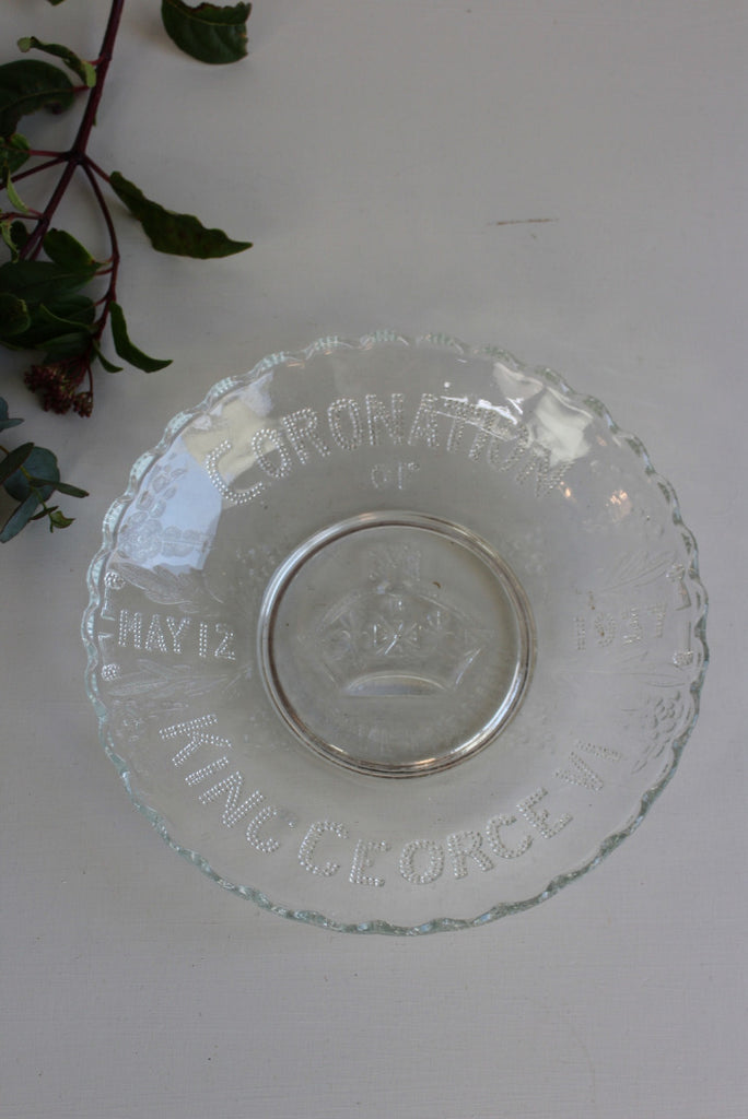King George VI Coronation Glass Plate - Kernow Furniture