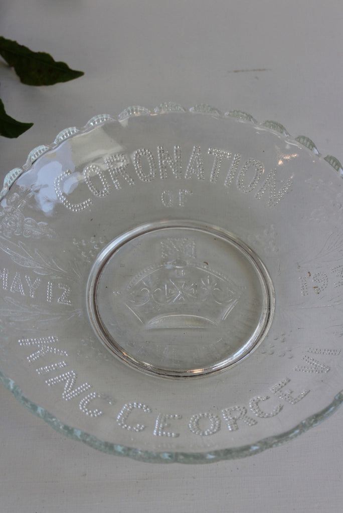 King George VI Coronation Glass Plate - Kernow Furniture