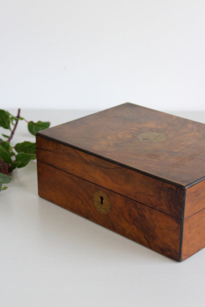 Antique Walnut Work Box - Kernow Furniture