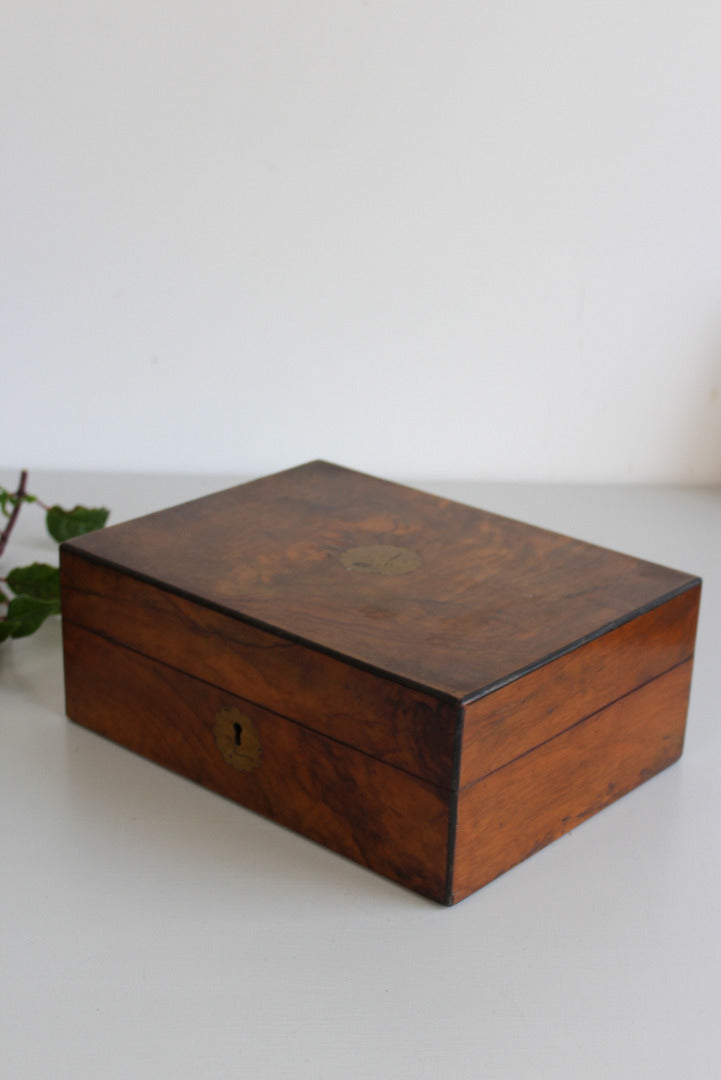 Antique Walnut Work Box - Kernow Furniture