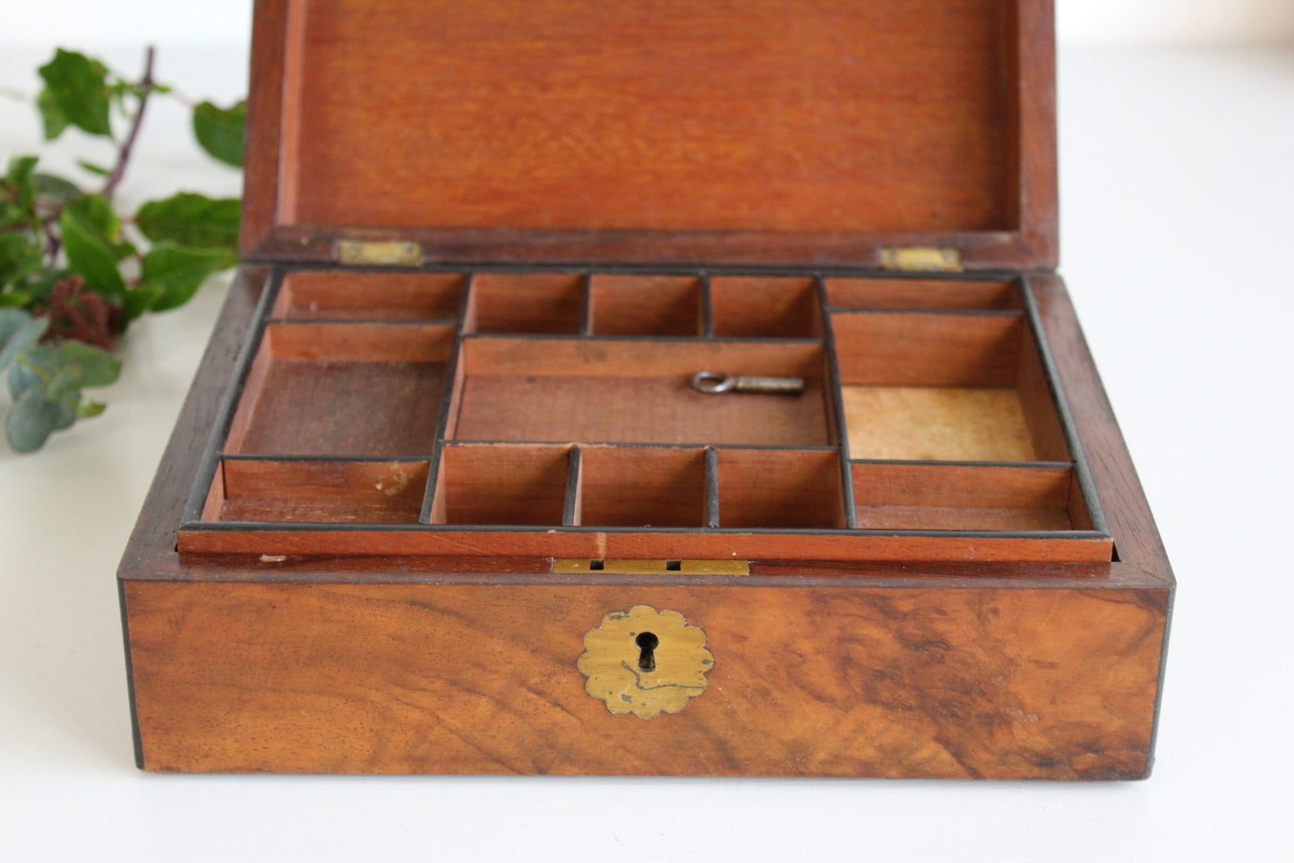 Antique Walnut Work Box - Kernow Furniture