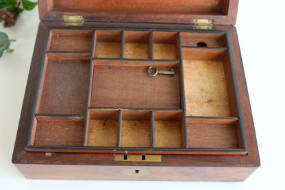 Antique Walnut Work Box - Kernow Furniture