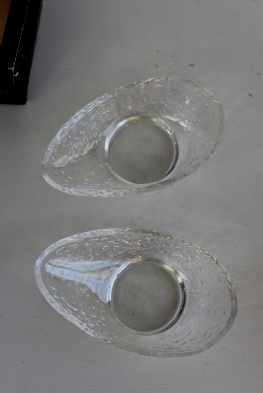 Pair Dartington Glass Avacado Dishes - Kernow Furniture