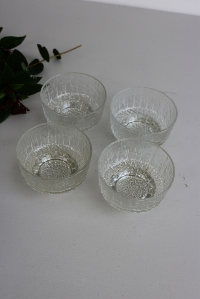 4 Retro Ravenhead Glass Dessert Bowls - Kernow Furniture