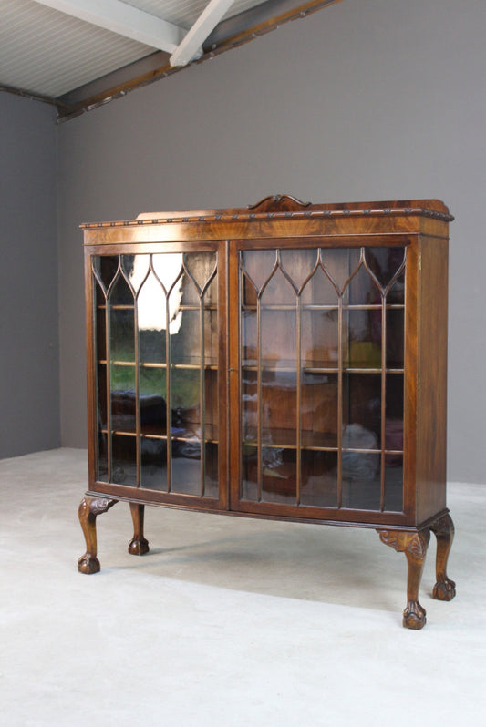 Antique Mahogany Glazed Bookcase - Kernow Furniture