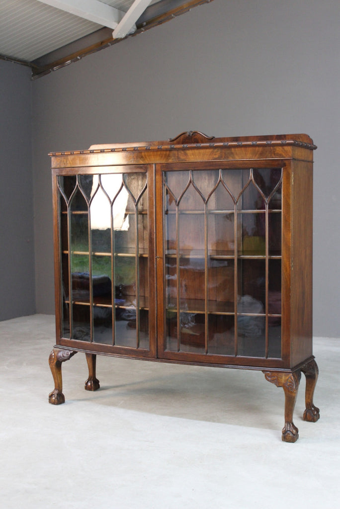 Antique Mahogany Glazed Bookcase - Kernow Furniture