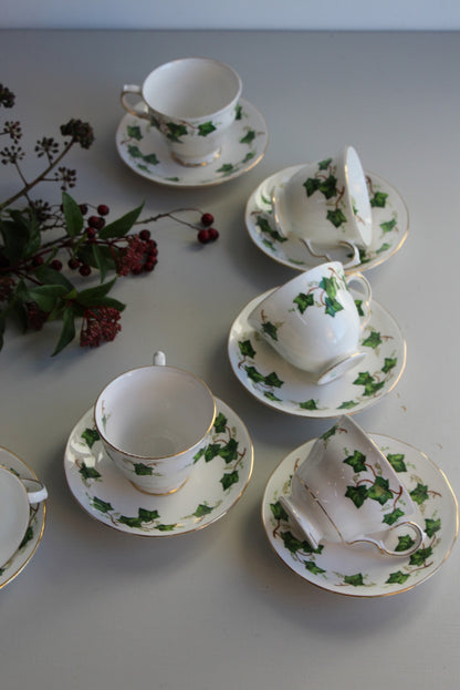 6 Colclough Ivy Cups & Saucers - Kernow Furniture