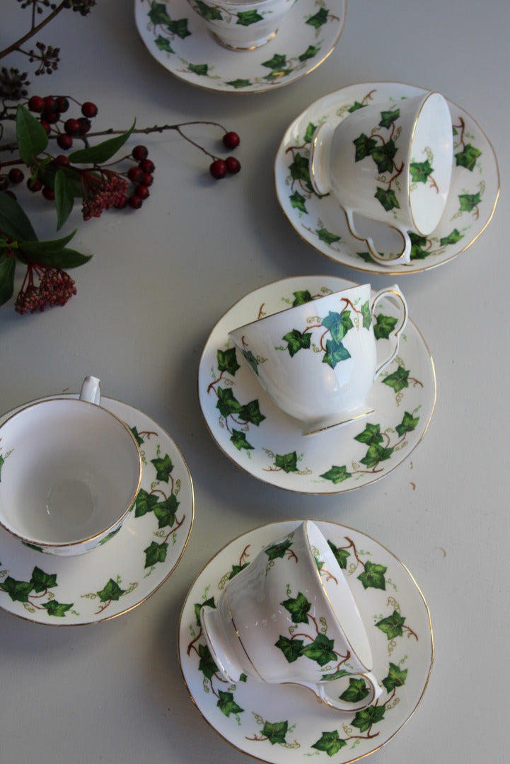 6 Colclough Ivy Cups & Saucers - Kernow Furniture