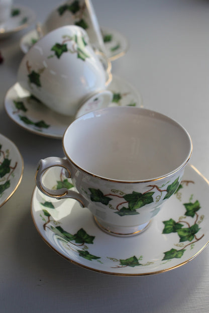 6 Colclough Ivy Cups & Saucers - Kernow Furniture