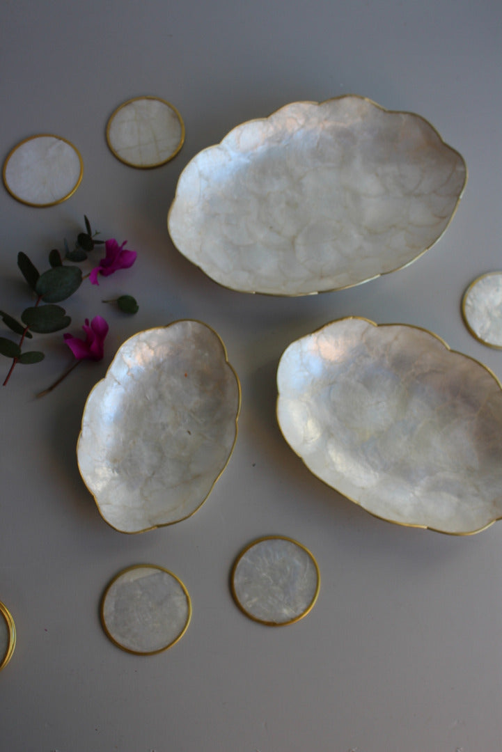 3 Capiz Shell Dishes - Kernow Furniture