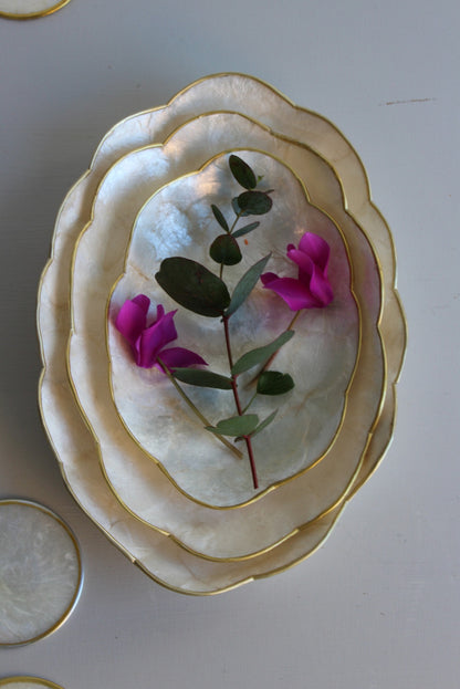 3 Capiz Shell Dishes - Kernow Furniture