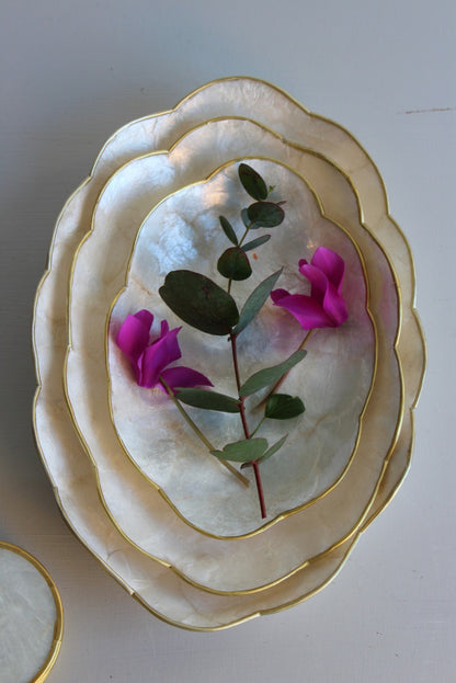 3 Capiz Shell Dishes - Kernow Furniture