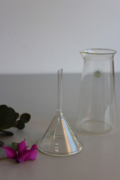 Vintage Glass Beaker & Funnel - Kernow Furniture