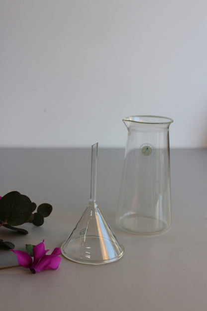 Vintage Glass Beaker & Funnel - Kernow Furniture