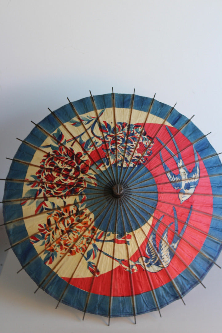 Vintage Oriental Paper Parasol - Kernow Furniture