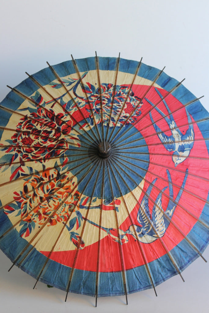 Vintage Oriental Paper Parasol - Kernow Furniture