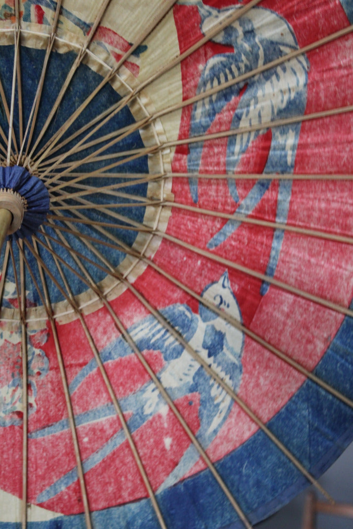 Vintage Oriental Paper Parasol - Kernow Furniture