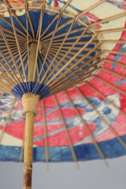 Vintage Oriental Paper Parasol - Kernow Furniture