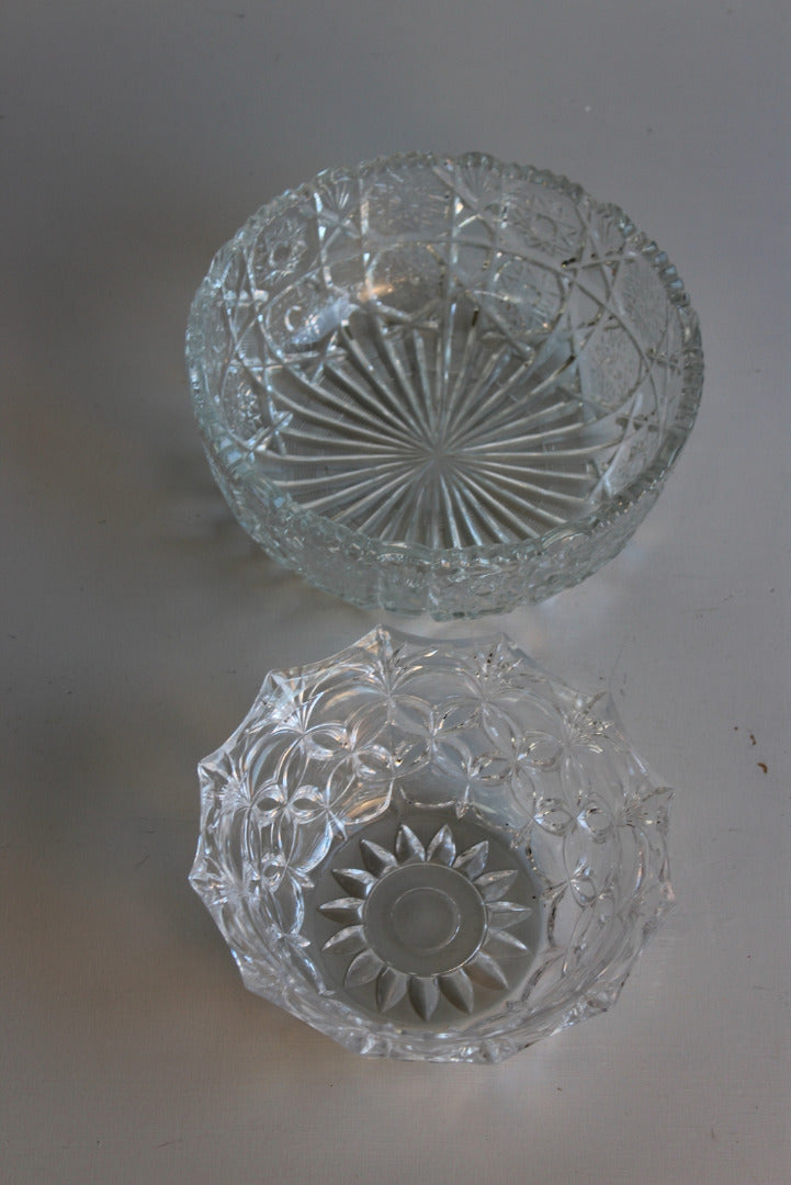 Pair Vintage Glass Bowls - Kernow Furniture