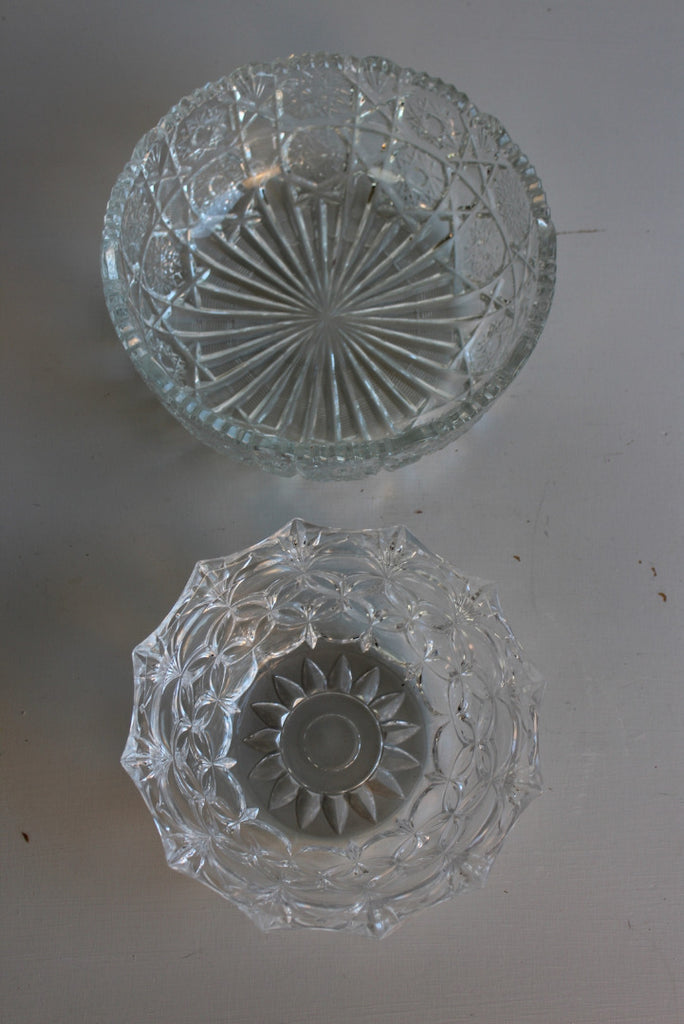 Pair Vintage Glass Bowls - Kernow Furniture
