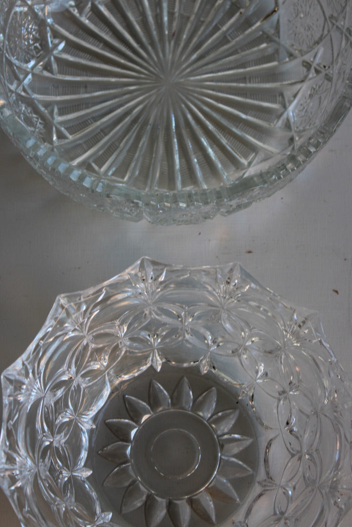 Pair Vintage Glass Bowls - Kernow Furniture