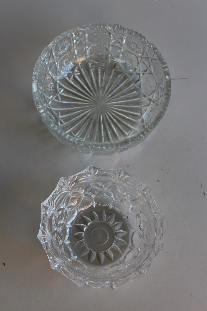 Pair Vintage Glass Bowls - Kernow Furniture