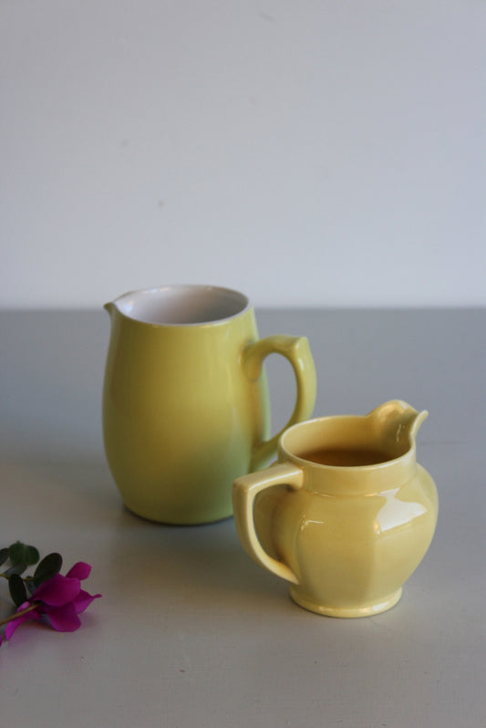 Pair Vintage Yellow Jugs - Kernow Furniture
