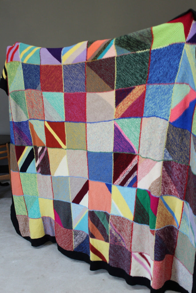 Hand Knitted Large Wool Blanket - Kernow Furniture
