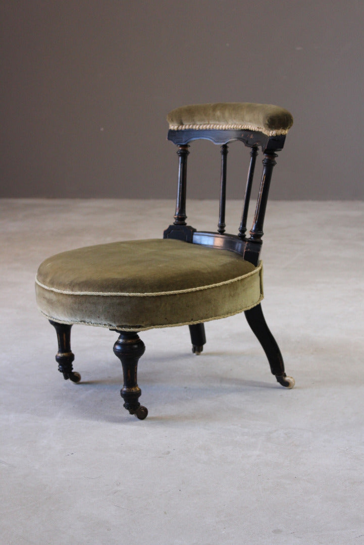 Antique Victorian Small Nursing Chair - Kernow Furniture