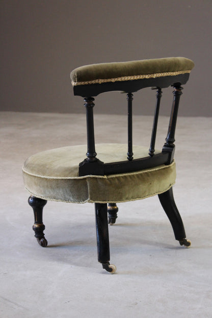 Antique Victorian Small Nursing Chair - Kernow Furniture