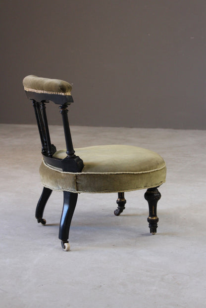 Antique Victorian Small Nursing Chair - Kernow Furniture