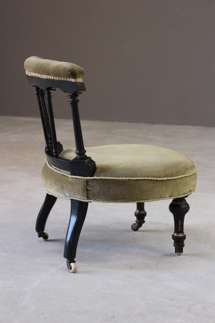 Antique Victorian Small Nursing Chair - Kernow Furniture