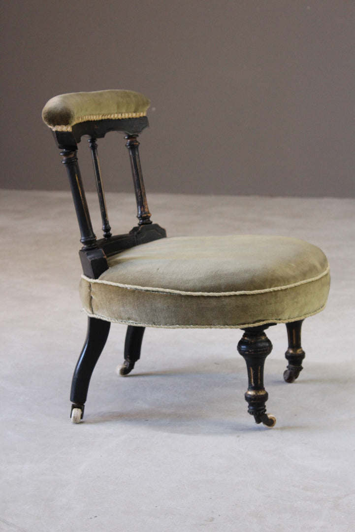 Antique Victorian Small Nursing Chair - Kernow Furniture