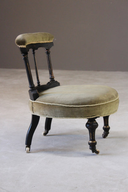 Antique Victorian Small Nursing Chair - Kernow Furniture