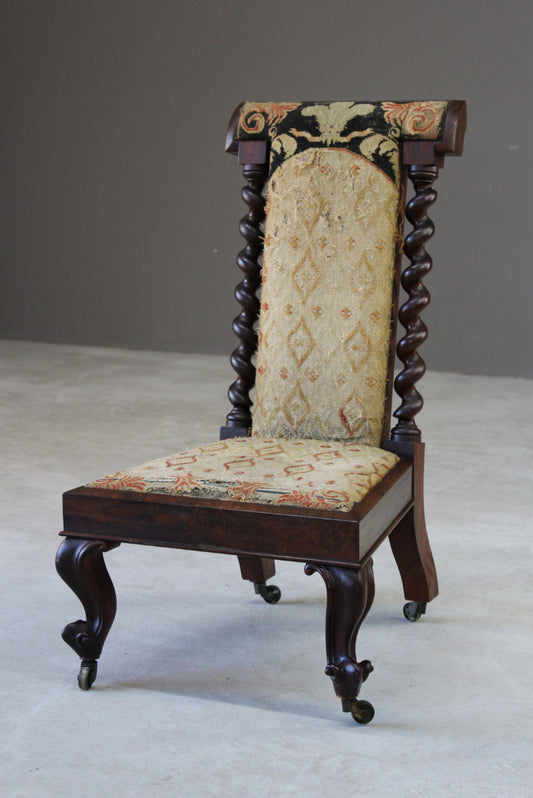 Victorian Rosewood Prayer Chair - Kernow Furniture