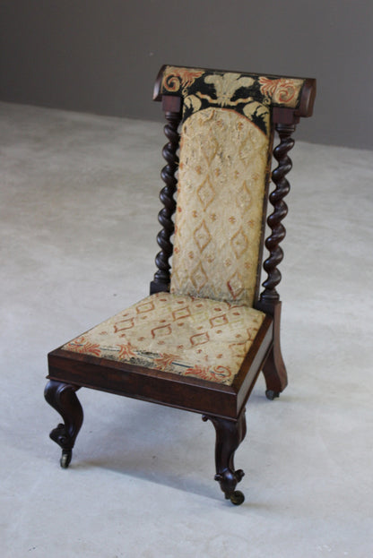 Victorian Rosewood Prayer Chair - Kernow Furniture