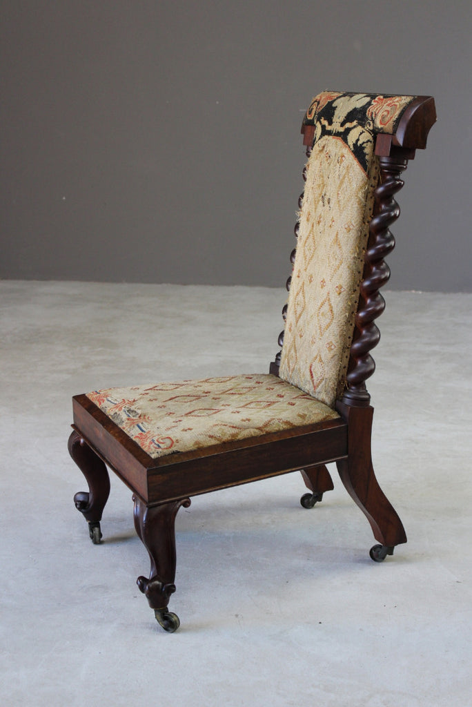 Victorian Rosewood Prayer Chair - Kernow Furniture