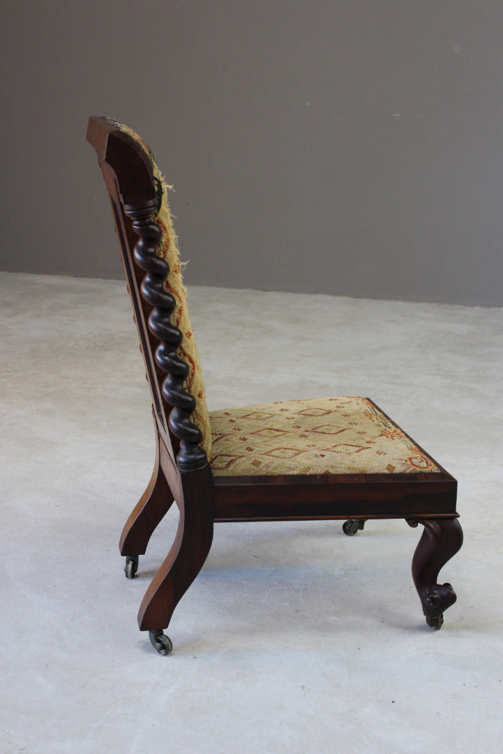 Victorian Rosewood Prayer Chair - Kernow Furniture