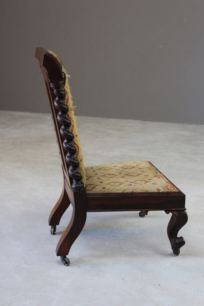 Victorian Rosewood Prayer Chair - Kernow Furniture