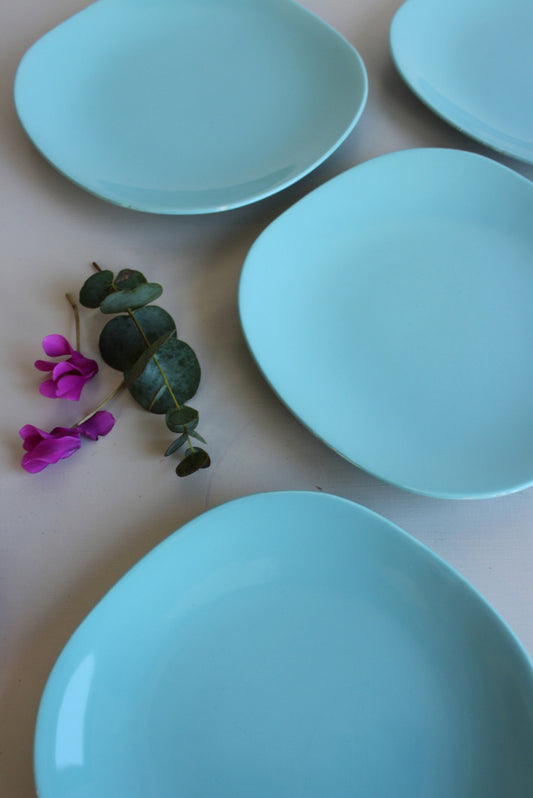 Vintage J G Meakin Blue Dinner Plates - Kernow Furniture