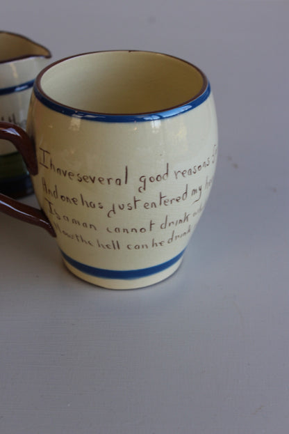 Devon Torquayware Motto Jug & Cup - Kernow Furniture