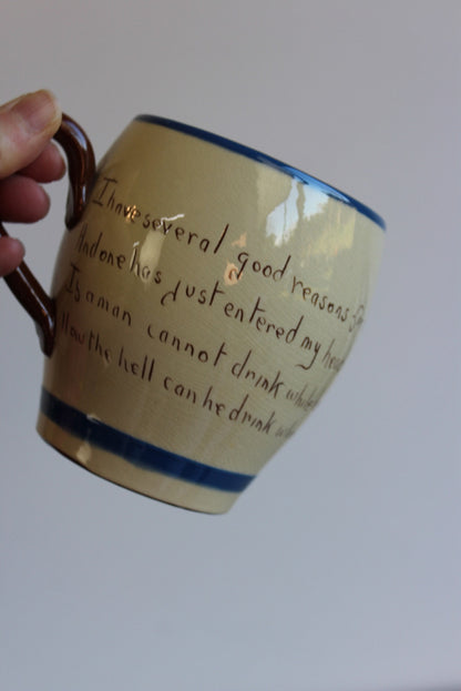 Devon Torquayware Motto Jug & Cup - Kernow Furniture