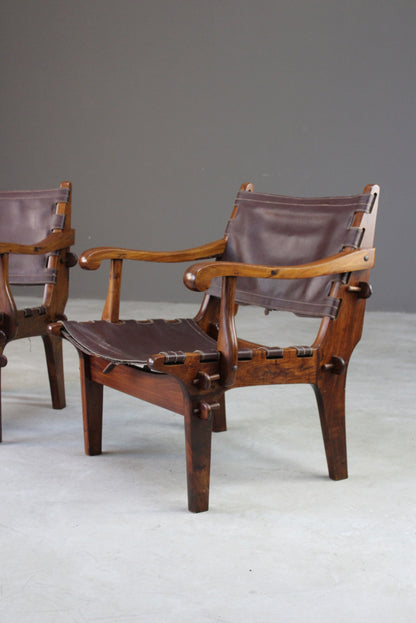 Pair Retro Safari Chairs - Kernow Furniture