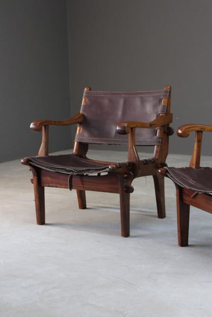 Pair Retro Safari Chairs - Kernow Furniture