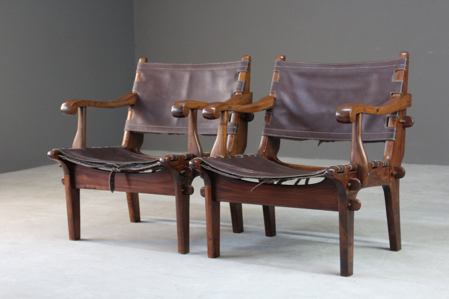 Pair Retro Safari Chairs - Kernow Furniture